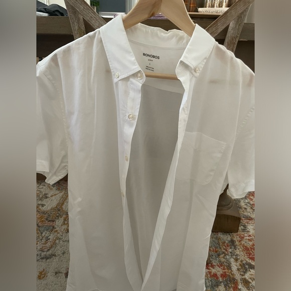 BONOBOS Slim Fit Short Sleeve Button-Up Shirt Size Large - Picture 3 of 3